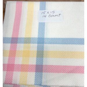 15 X 15 Pastel Plaid Cross Stitch Fabric 14 Count Embroidery Fabric